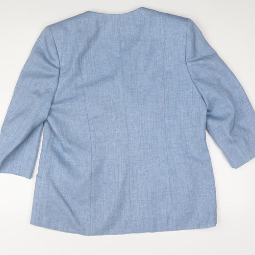 Eastex Women's Blue Blazer, Size 14, Lined, 3/4 Sleeve
