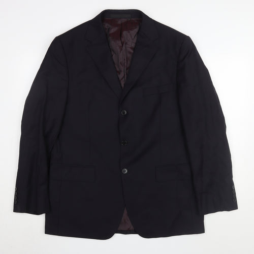 Marks and Spencer Men's Black Wool Blazer, Size 42R, Formal