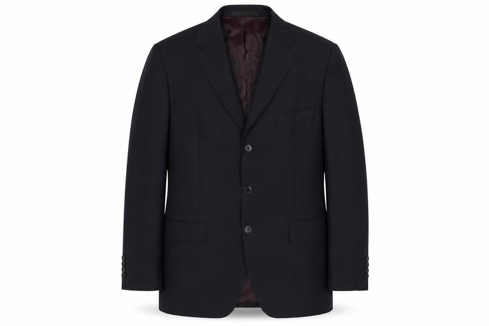 Front view of Marks & Spencer Men's Black Wool Blazer, size 42R, Formal