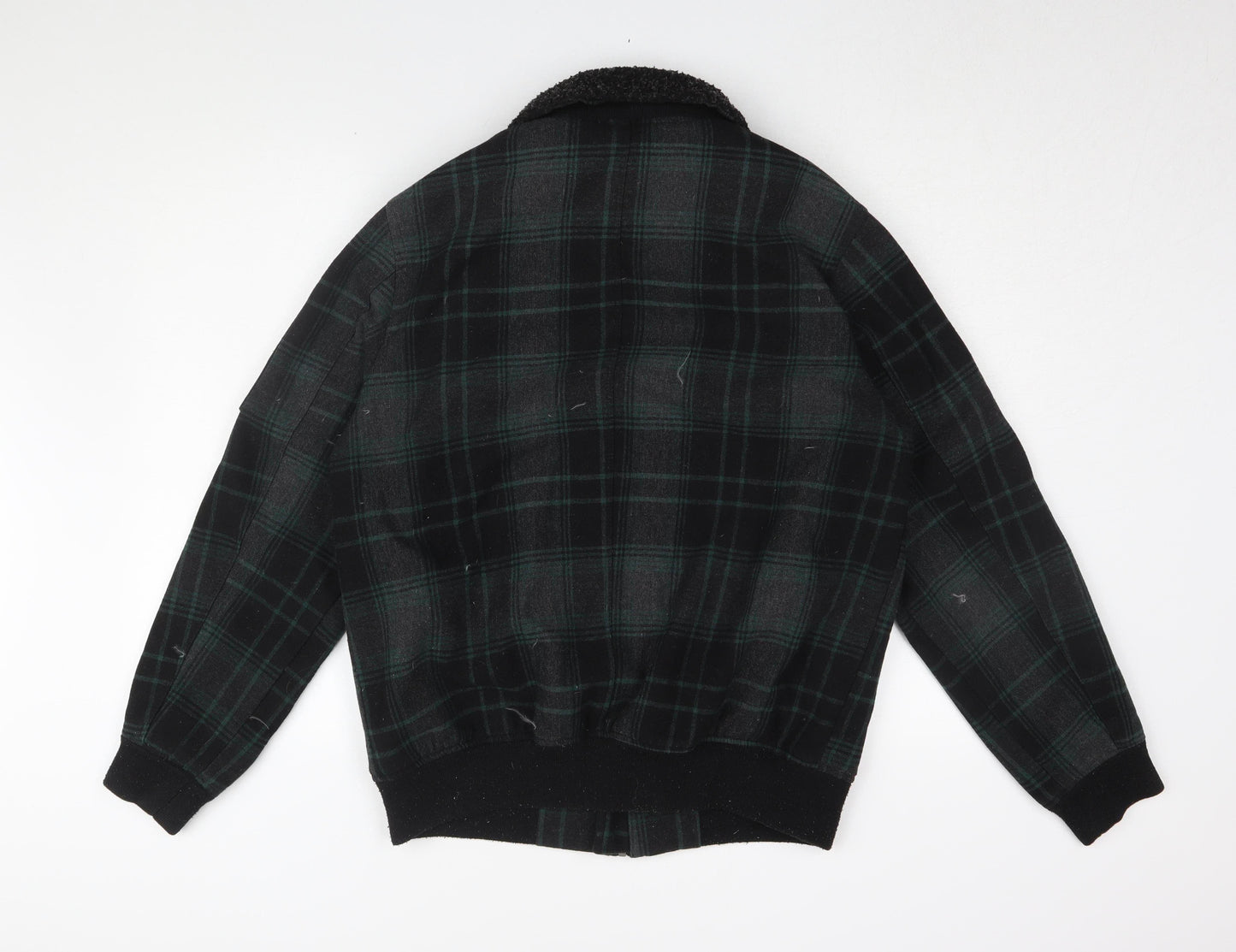 Redherring Men's Black Plaid Bomber Jacket Medium