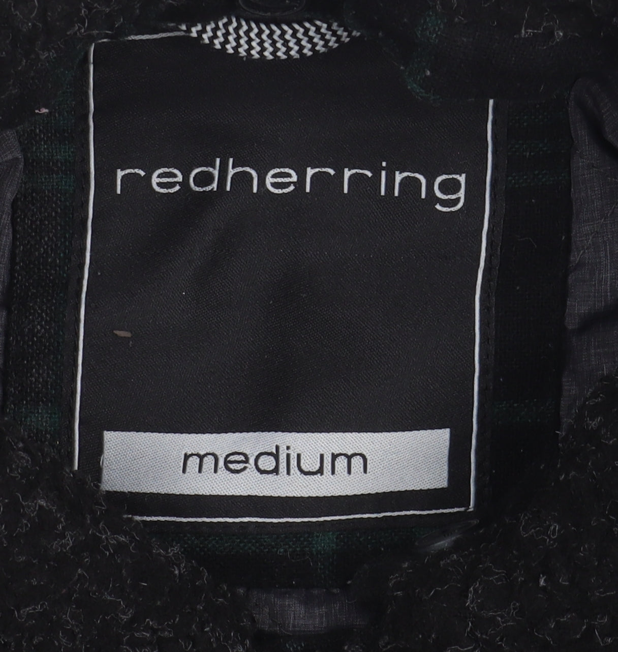 Redherring Men's Black Plaid Bomber Jacket Medium