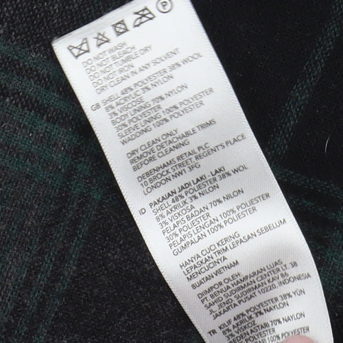 Redherring Men's Black Plaid Bomber Jacket Medium