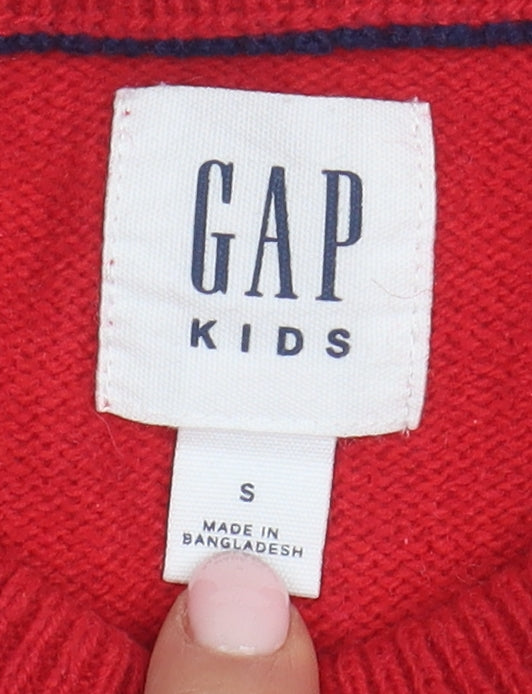 GAP Kids Red Jumper, Boys, Size 6-7, Cotton Blend
