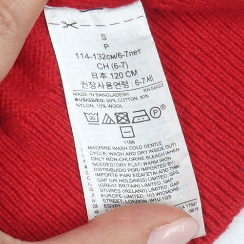 GAP Kids Red Jumper, Boys, Size 6-7, Cotton Blend