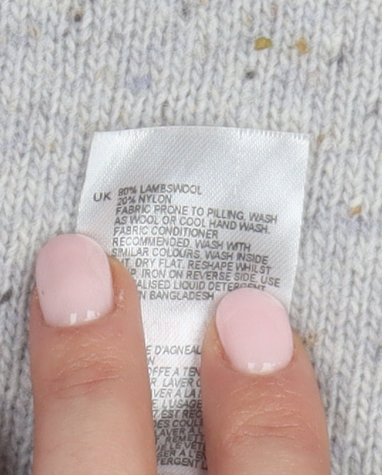 White Stuff Women's Grey Cowl Neck Knit Dress Size 16