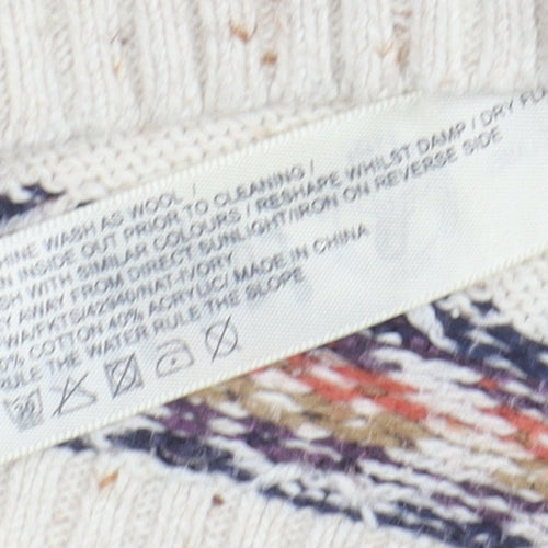Fat Face Boys Fair Isle Ivory Pullover Jumper - 7-8 Years
