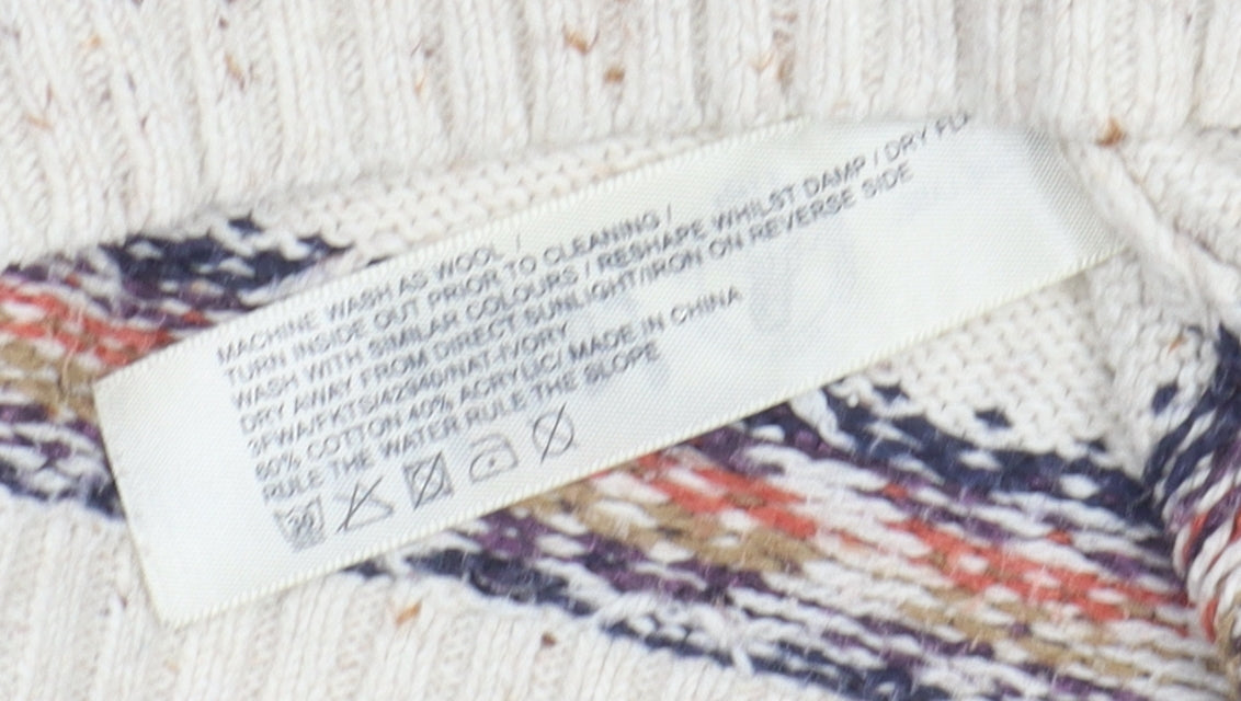 Fat Face Boys Fair Isle Ivory Pullover Jumper - 7-8 Years