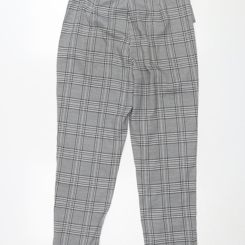 Missguided Grey Plaid Tapered Trousers Size 8 Women