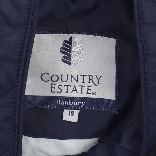 Country Estate Women's Blue Quilted Waistcoat 18