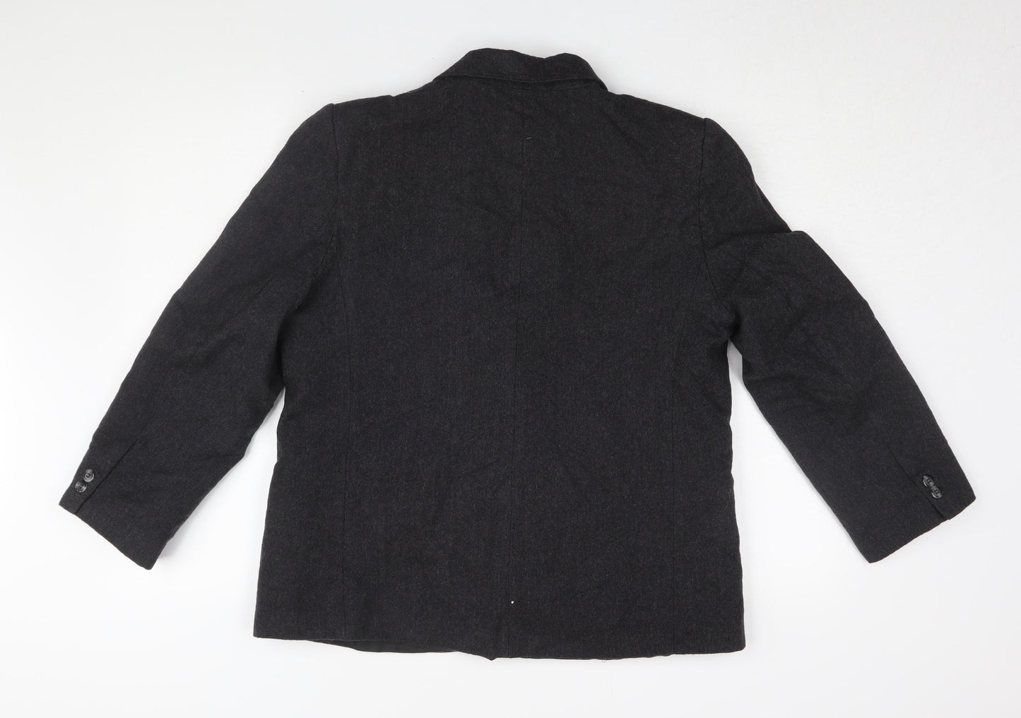 St Michael Women's Black Wool Tweed Blazer Size 16