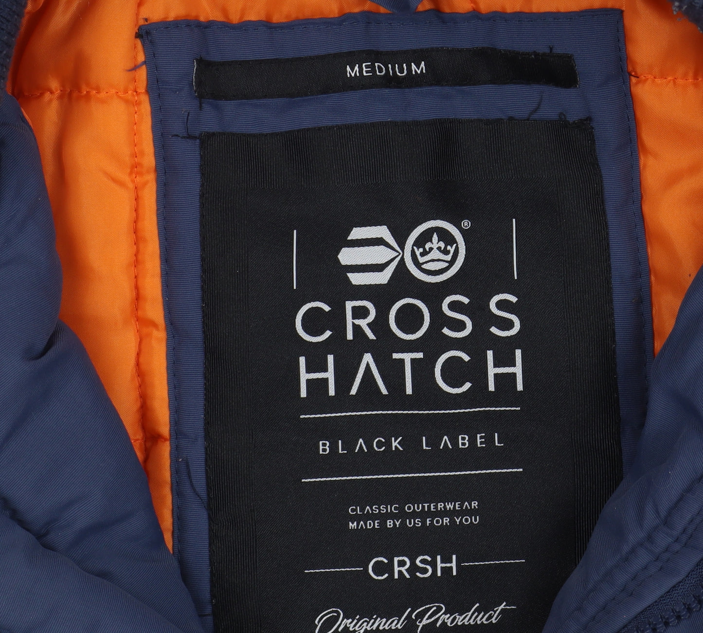 Crosshatch Men's Blue Parka Jacket with Fur Trim, Size M