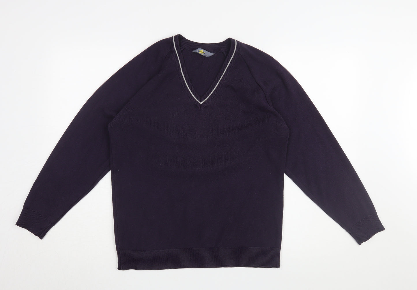 Magicfit Women's Blue V-Neck Jumper Size 8