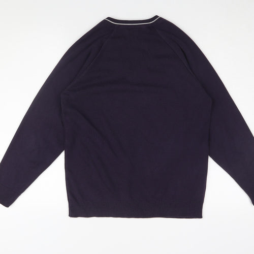 Magicfit Women's Blue V-Neck Jumper Size 8