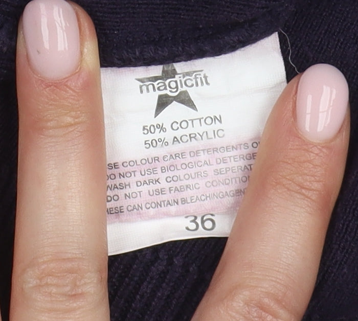 Magicfit Women's Blue V-Neck Jumper Size 8