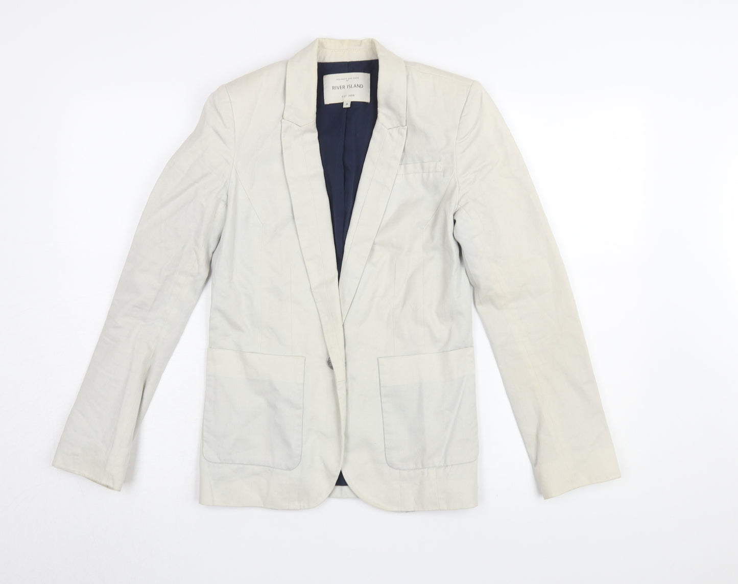 River Island Women's Ivory Blazer Size 8 - Elegant & Stylish