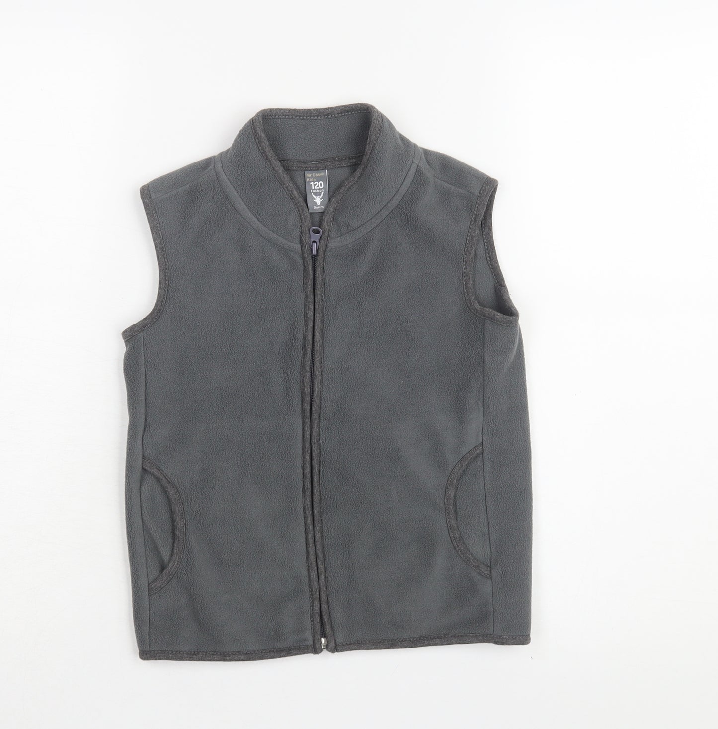 Mr. Cow Kids Boys Grey Sleeveless Jacket 7 Years