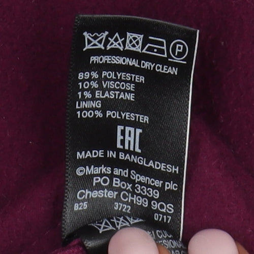 Marks and Spencer Women's Purple Overcoat Size 14