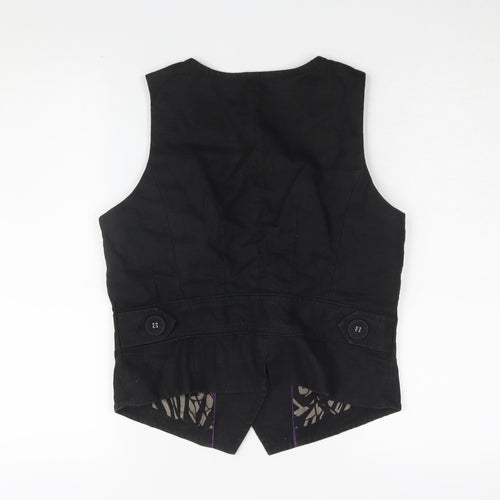Next Women's Black Linen Waistcoat - Size 14