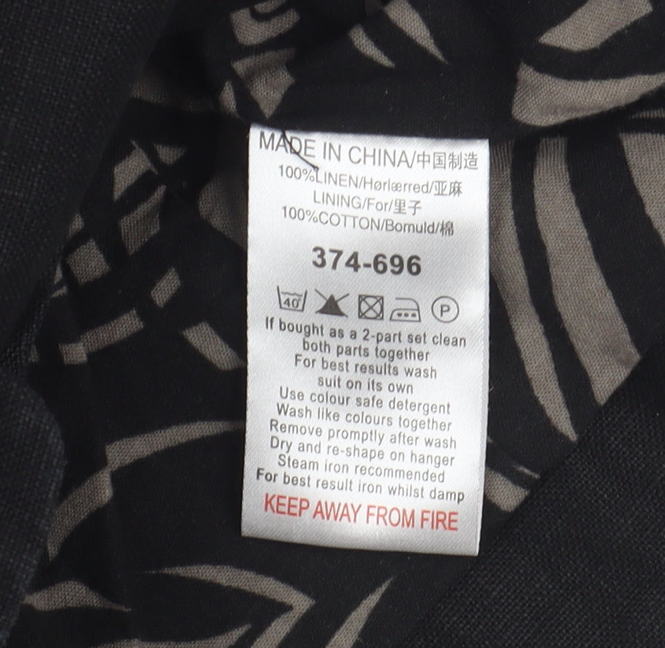 Next Women's Black Linen Waistcoat - Size 14