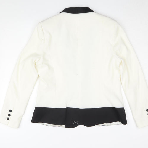 Next Women's Ivory Black Tuxedo Jacket - Size 16