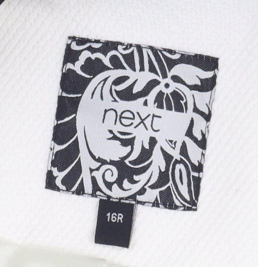 Next Women's Ivory Black Tuxedo Jacket - Size 16