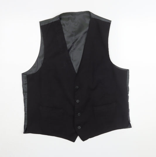 Moss 1851 Men's Black Wool Waistcoat, Size 42R, Excellent