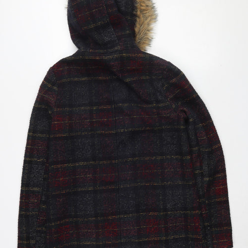 New Look Women's Multicolour Plaid Parka Coat, Size 10, Tall