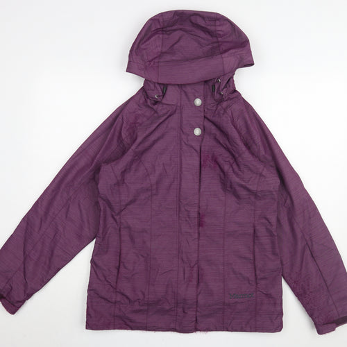 Marmot Women's Purple Hooded Rain Jacket M