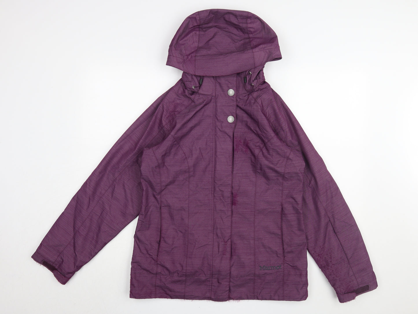 Marmot Women's Purple Hooded Rain Jacket M