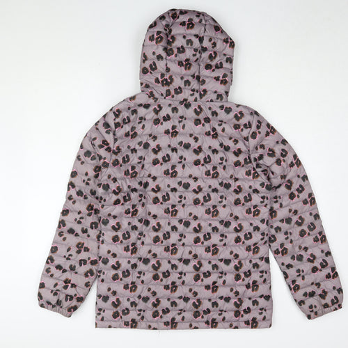 Next Girls Leopard Print Puffer Jacket 16 Years Hooded