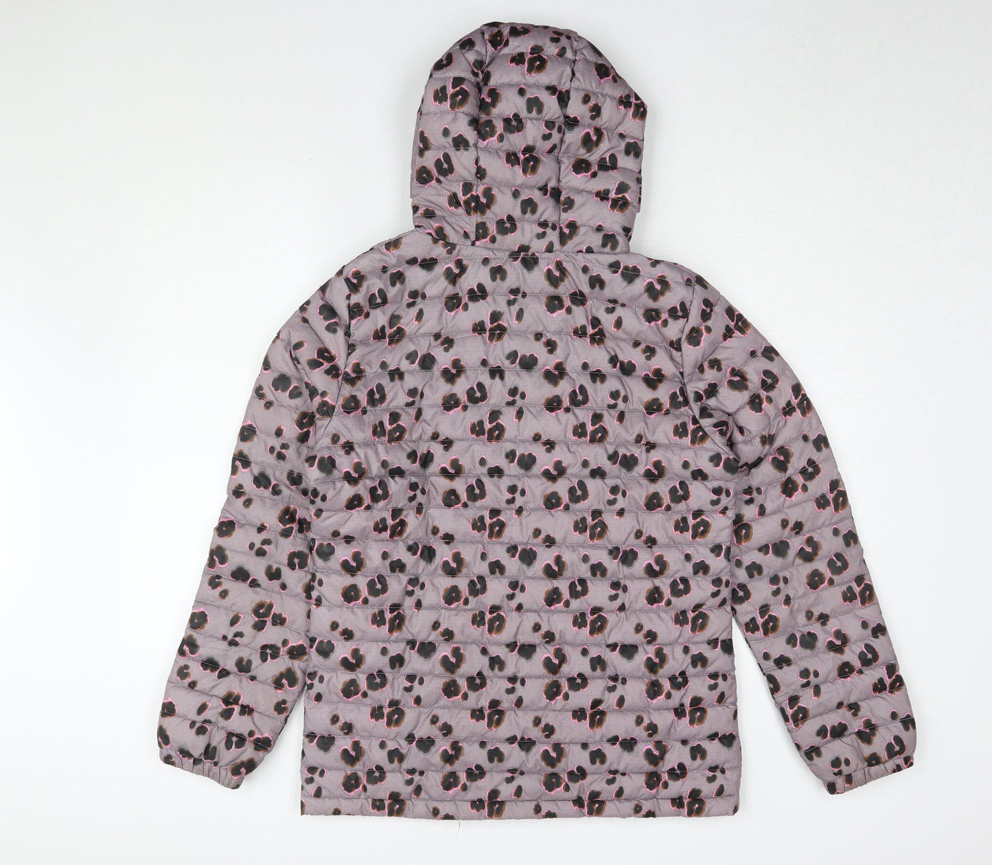 Next Girls Leopard Print Puffer Jacket 16 Years Hooded