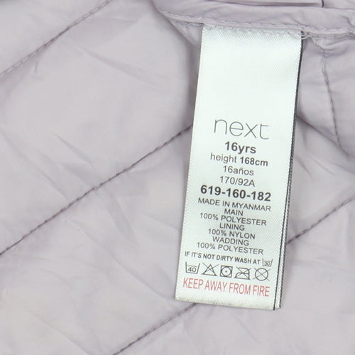 Next Girls Leopard Print Puffer Jacket 16 Years Hooded