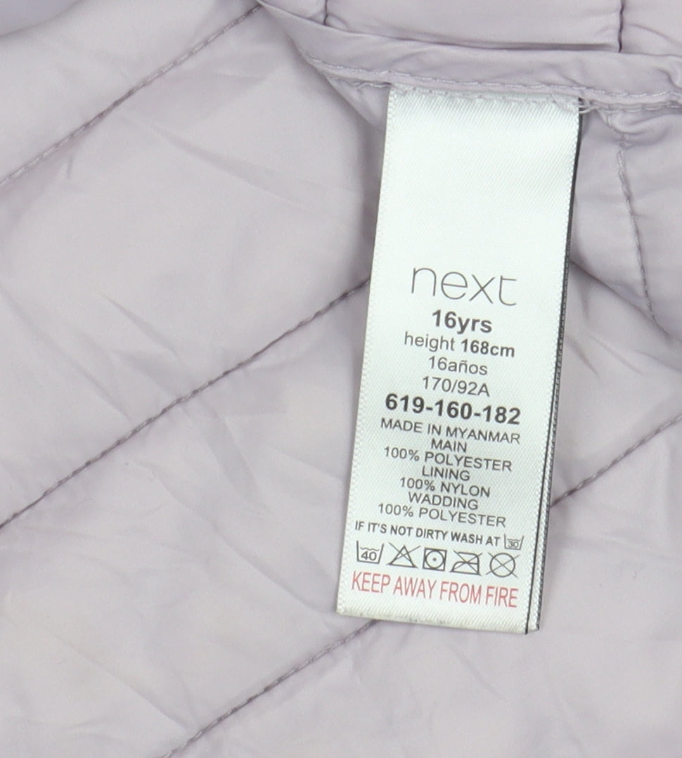 Next Girls Leopard Print Puffer Jacket 16 Years Hooded