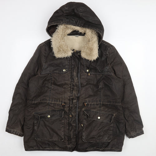 Marks and Spencer Women's Brown Fur Trim Parka Size 20