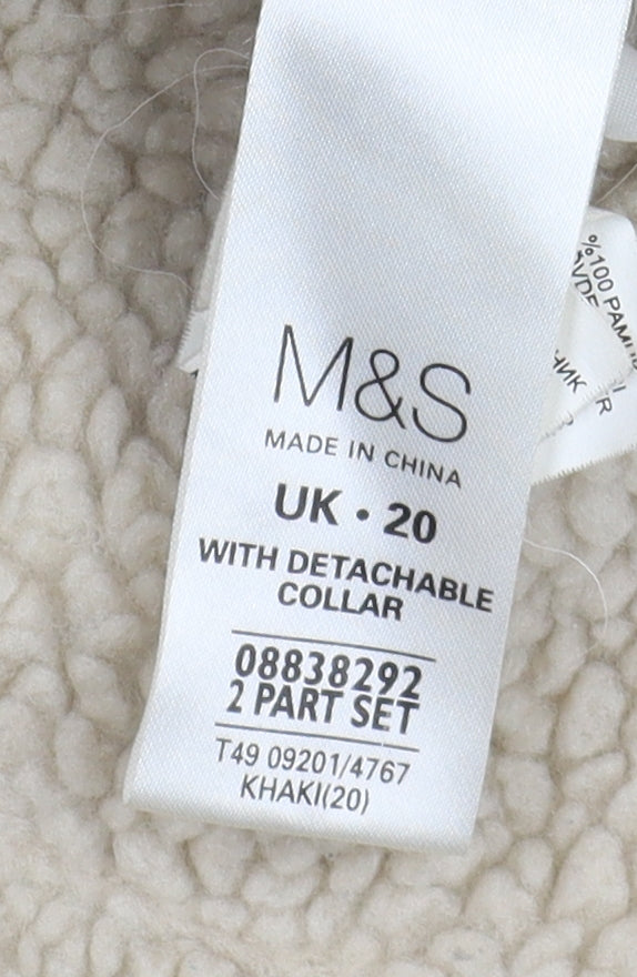 Marks and Spencer Women's Brown Fur Trim Parka Size 20