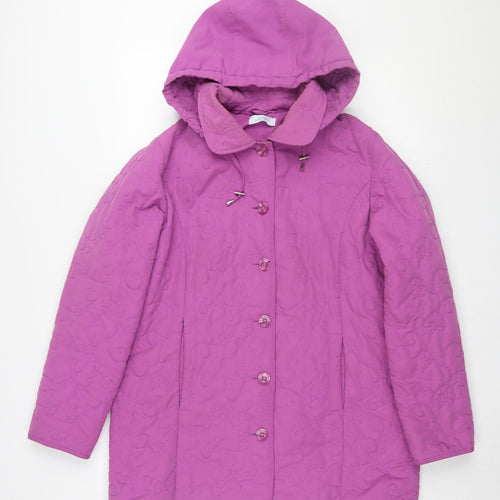 Weekend Ideas Women’s Purple Quilted Hooded Jacket Size 14