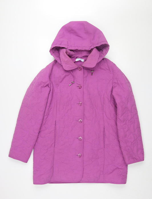 Weekend Ideas Women’s Purple Quilted Hooded Jacket Size 14