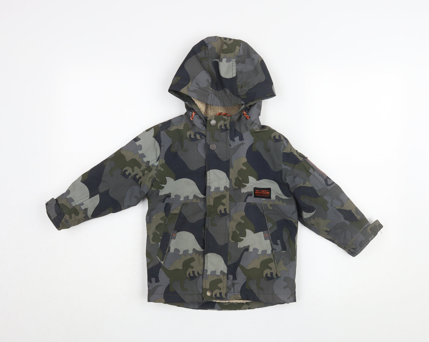 Next Boys Dinosaur Camouflage Winter Puffer Jacket, 2-3 Years