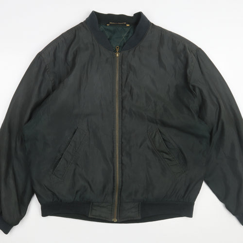 Marks and Spencer Men's Green Bomber Jacket M