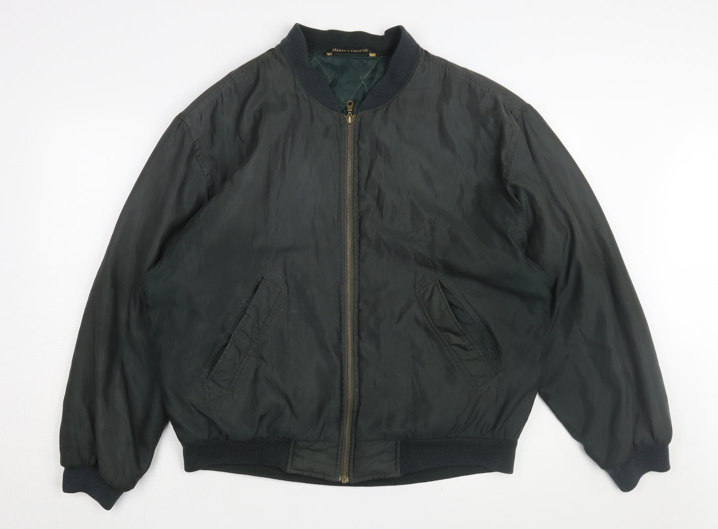 Marks and Spencer Men's Green Bomber Jacket M