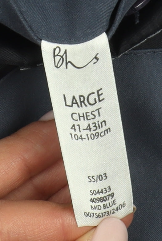 BHS Blue Unisex Mid-Length Jacket Size L - Casual