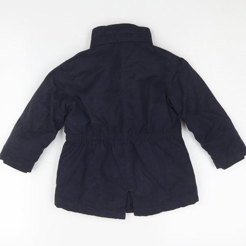 H&M Girls Blue Parka Coat 18-24 Months