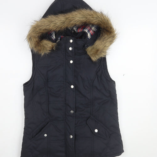 Dorothy Perkins Women's Black Hooded Waistcoat Size 10