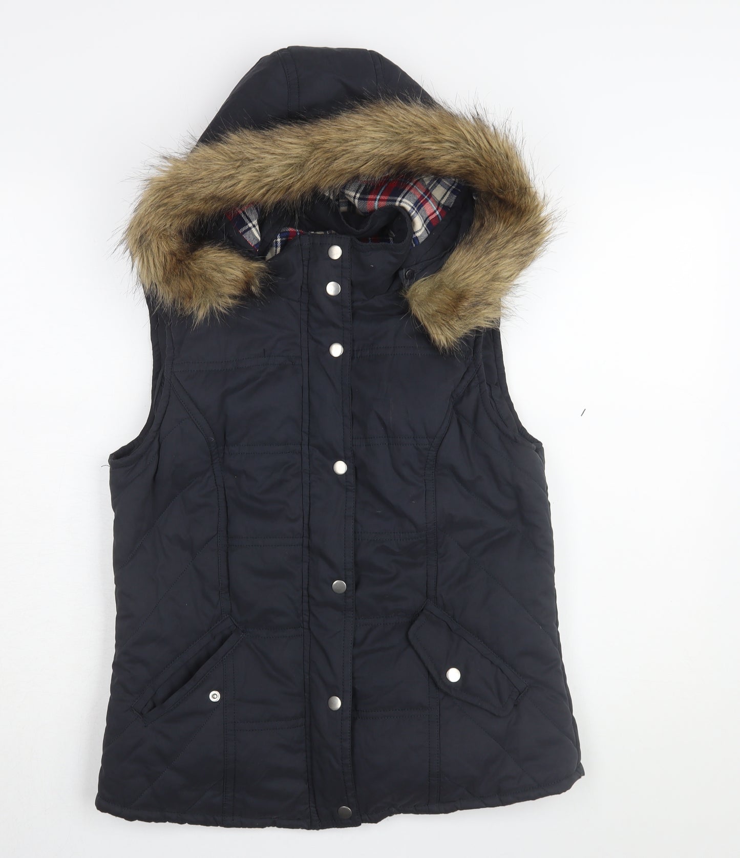 Dorothy Perkins Women's Black Hooded Waistcoat Size 10