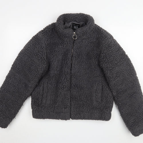 New Look Teens Black Fleece Jacket Size 14 Casual Wear