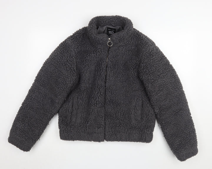 New Look Teens Black Fleece Jacket Size 14 Casual Wear