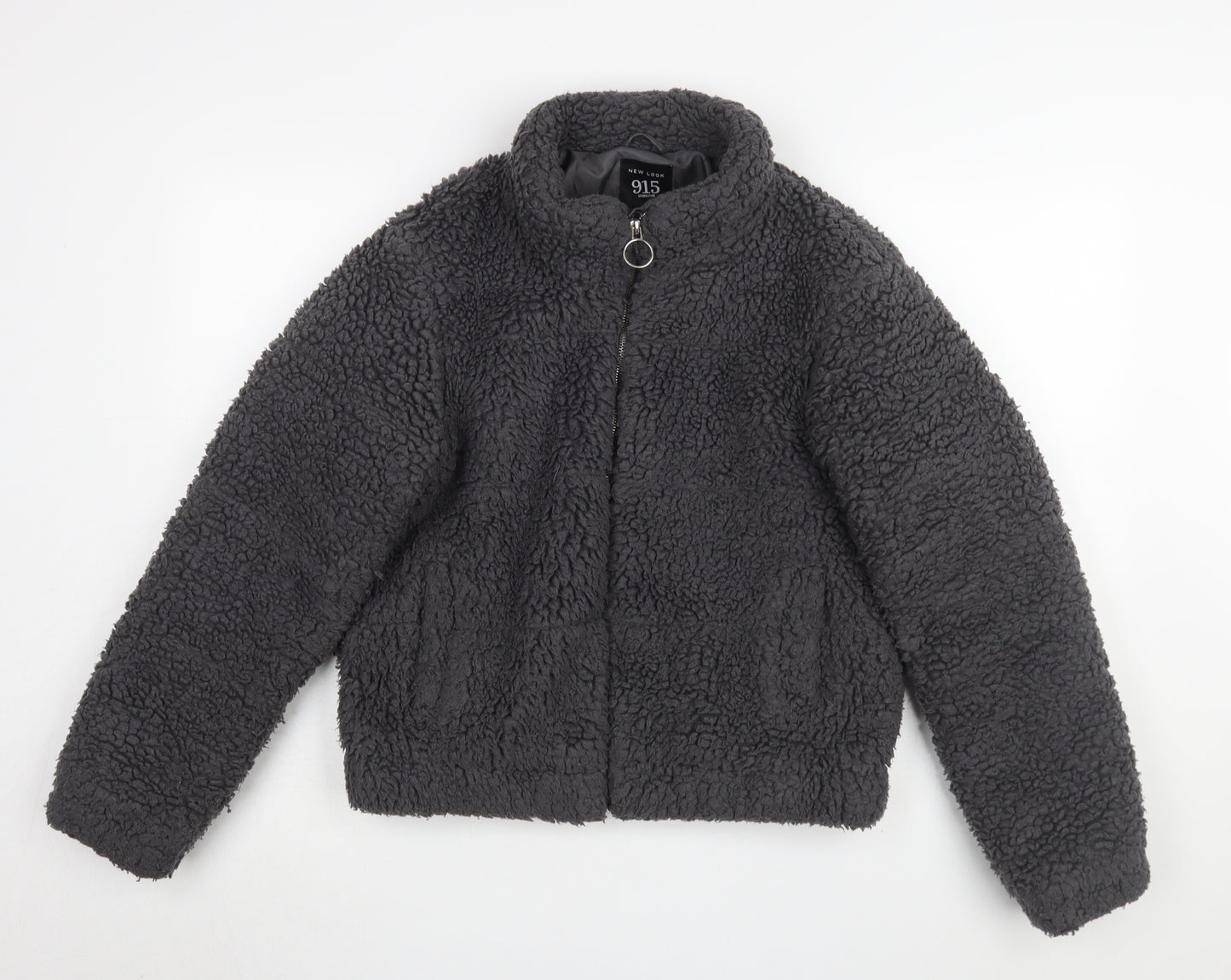 New Look Teens Black Fleece Jacket Size 14 Casual Wear
