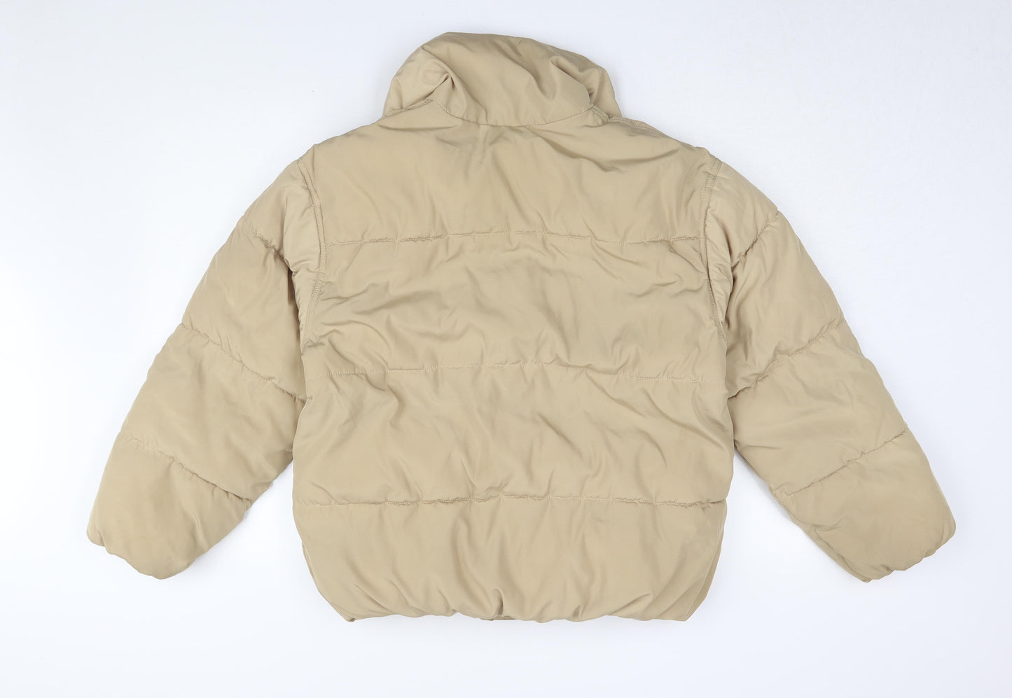 H&M Women's Beige Puffer Jacket Size 2XS, Casual, Buttoned