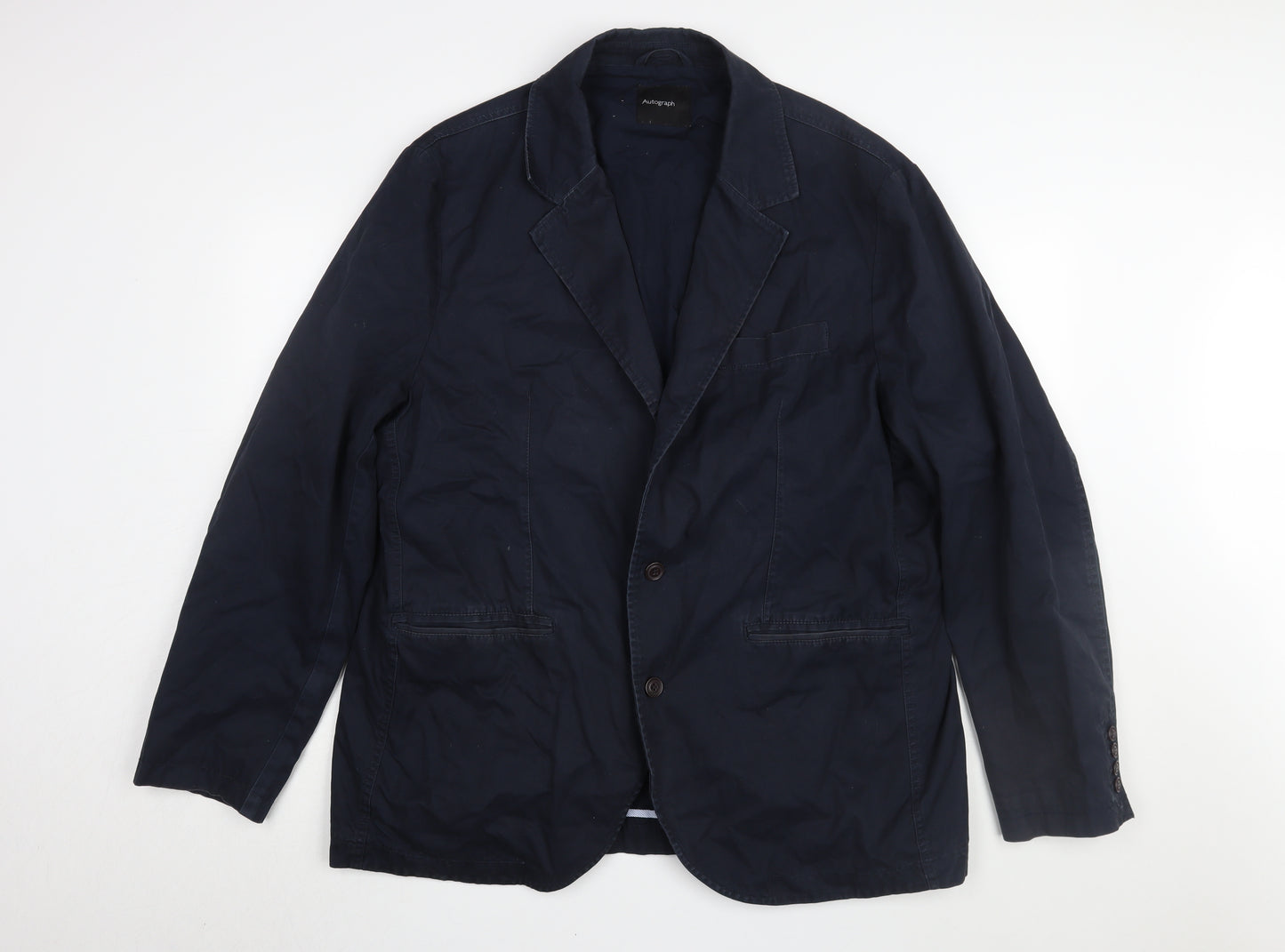 Marks and Spencer Men's Blue 2XL Cotton Blazer