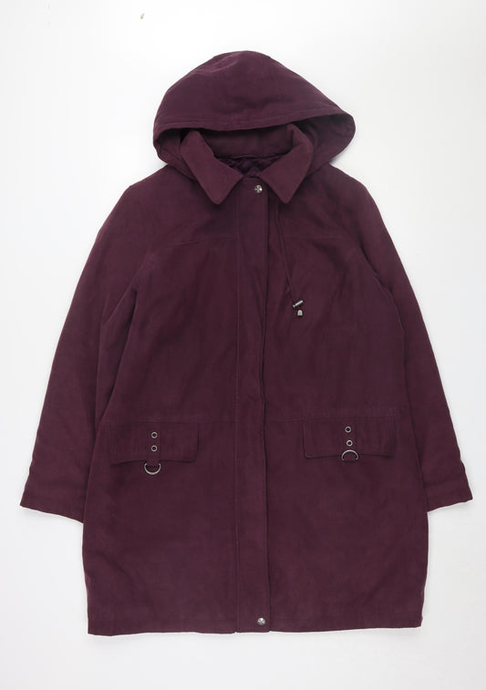 Debenhams Women's Purple Parka Coat Size 16